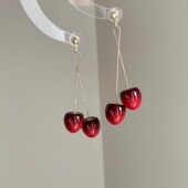 Vintage古着 Drawstring cherries耳饰
