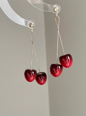 Vintage古着 Drawstring cherries耳饰