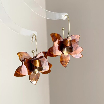 Vintage古着 Water mist gardenia耳饰