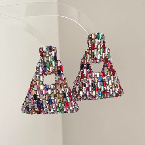 Vintage古着 Color Triangle Drop耳饰
