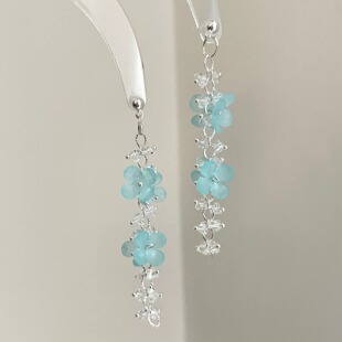 Vintage古着 Sky blue through ice耳饰