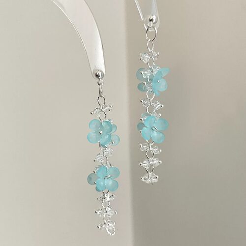 Vintage古着 Sky blue through ice耳饰