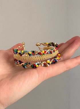 Vintage古着 Gold-plated and colorful手环