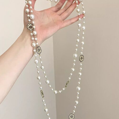 Vintage古着 Camellia Pearl Waterfall项链