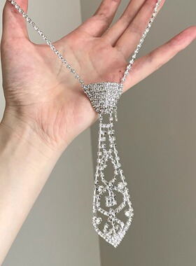 Vintage古着 Rhinestone tie项链