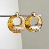 Resin Vintage古着 Maillard Tiger耳饰