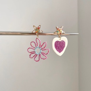 love Vintage古着 red rose flower耳饰 Dopamine