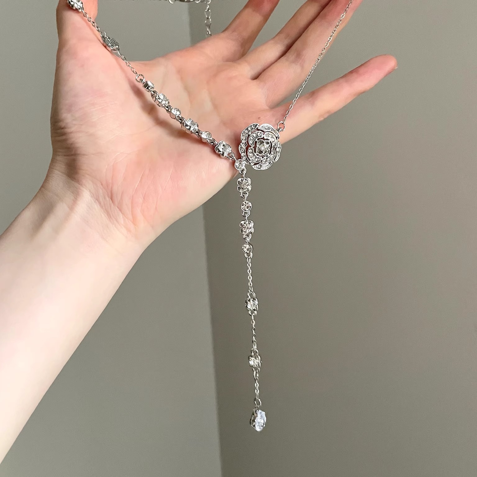 Vintage古着 Zircon camellia项链