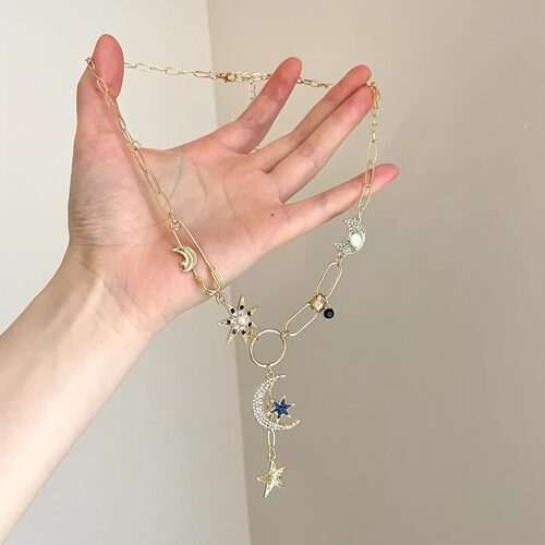 Vintage古着 Star and Moon Myth项链