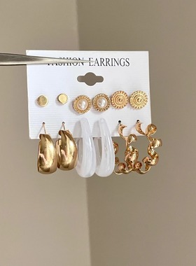 Vintage古着 Court gold engraving耳饰