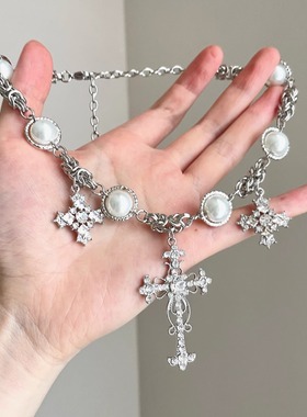Vintage古着 Holy Pearl Cross项链