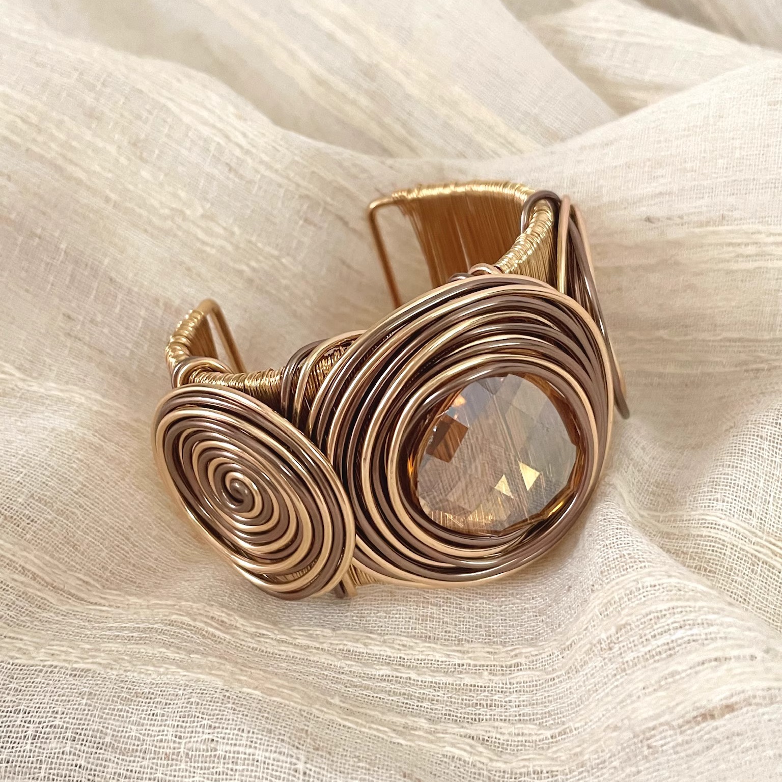 Vintage古着 Gemstone winding手镯