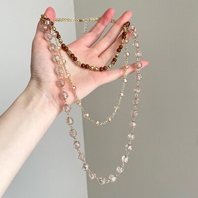 Vintage古着 Autumn of Chestnut Crystal项链