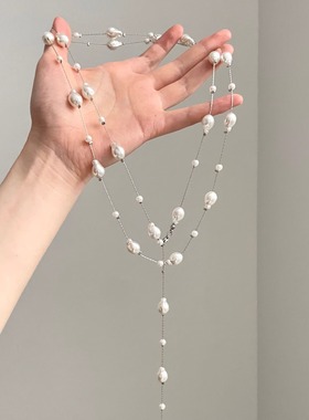 Vintage古着 Baroque star pearl tassel项链