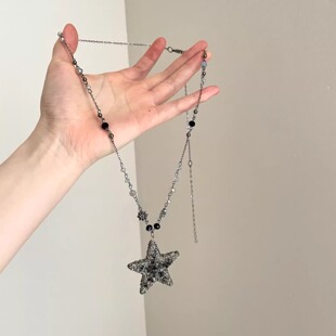 Vintage古着 diamond star leaf项链 Ink