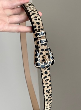 Vintage古着 Millennium style leopard pattern buckle腰带