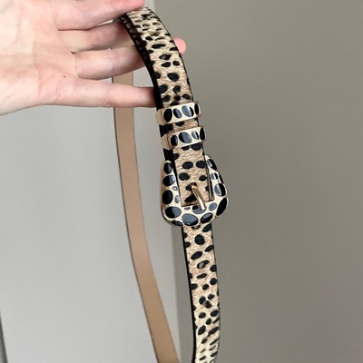 Vintage古着 Millennium style leopard pattern buckle腰带