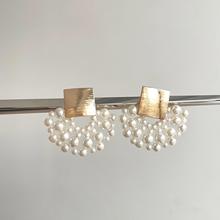 Vintage古着 Square pearls耳饰