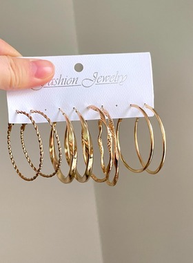 Vintage古着 The grain of the circle耳饰套装