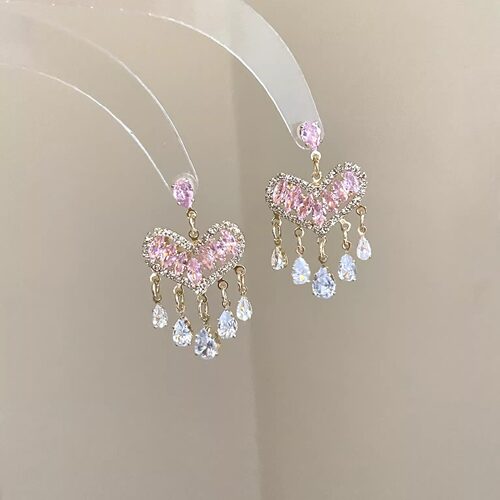 Vintage古着 Powdery hanging curtain耳饰