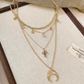 plated Vintage古着 Golden moon项链