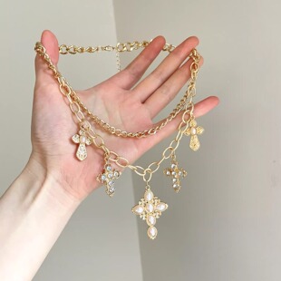 Vintage古着 Cross-plated shadow项链