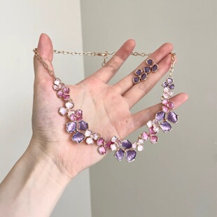 Vintage古着 Enameled three-leaf flowers套装