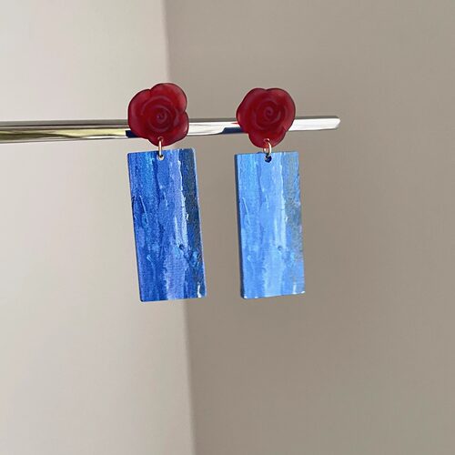 Vintage古着 Red and blue fog dream耳饰