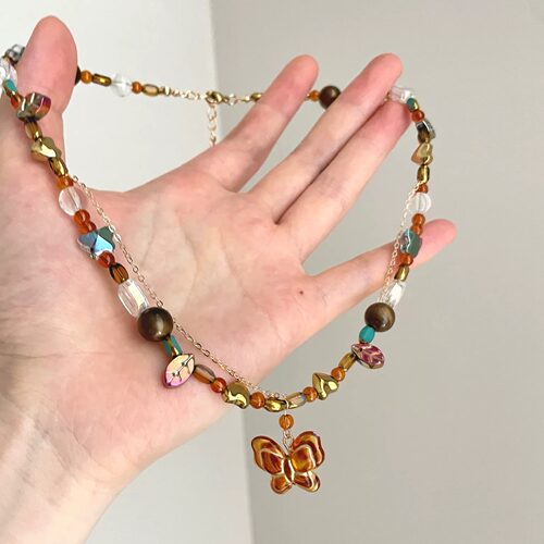 Vintage古着 Butterfly autumn vein项链