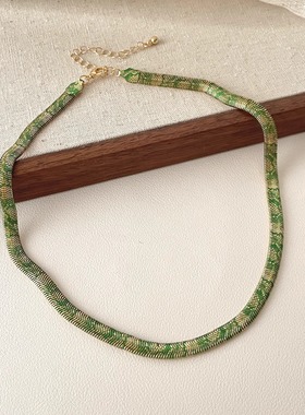 Vintage古着 Snake-shaped pattern design项链