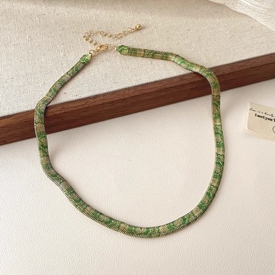 Vintage古着 Snake-shaped pattern design项链