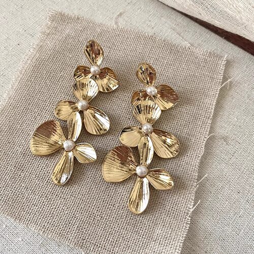 Vintage古着 Golden Leaf Paradise耳饰