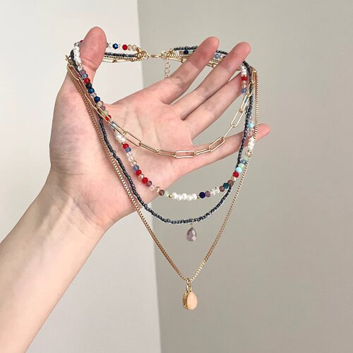 Vintage古着 Bohemian gem hook jade项链