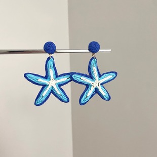 Vintage古着 Hawaiian braided blue starfar耳饰