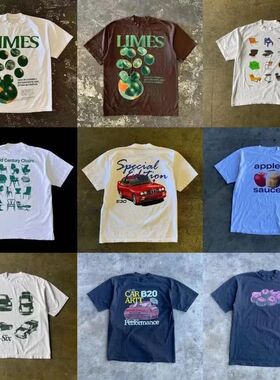 Summer Applesauce Print Women's T-shirt Casual Plus Size Top