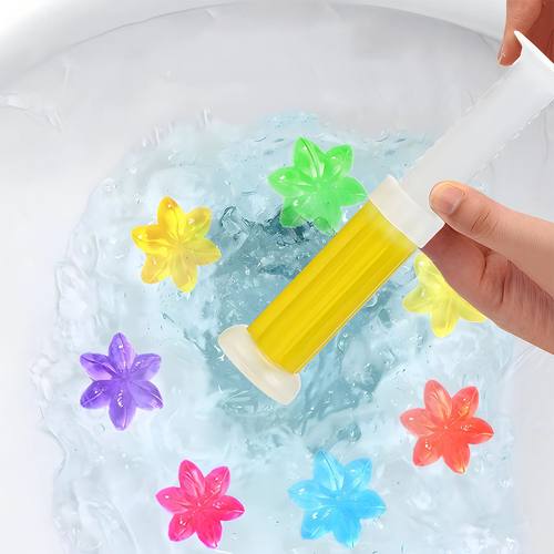 1/2Pcs Flower Toilet Cleaner Gel Syringe Aromatic Drain Toil