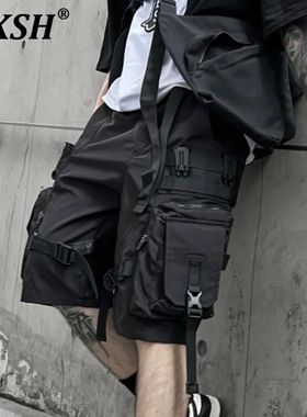 HKSH Summer Multi Pockets Safari Style Dark Shorts Functiona