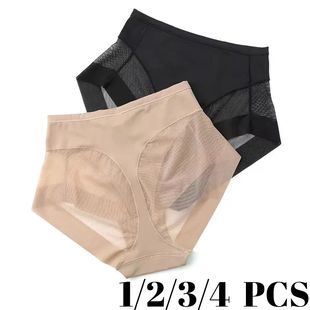 1/2/3/4 Pcs Womens Slimming Panties High Waist Tummy Control