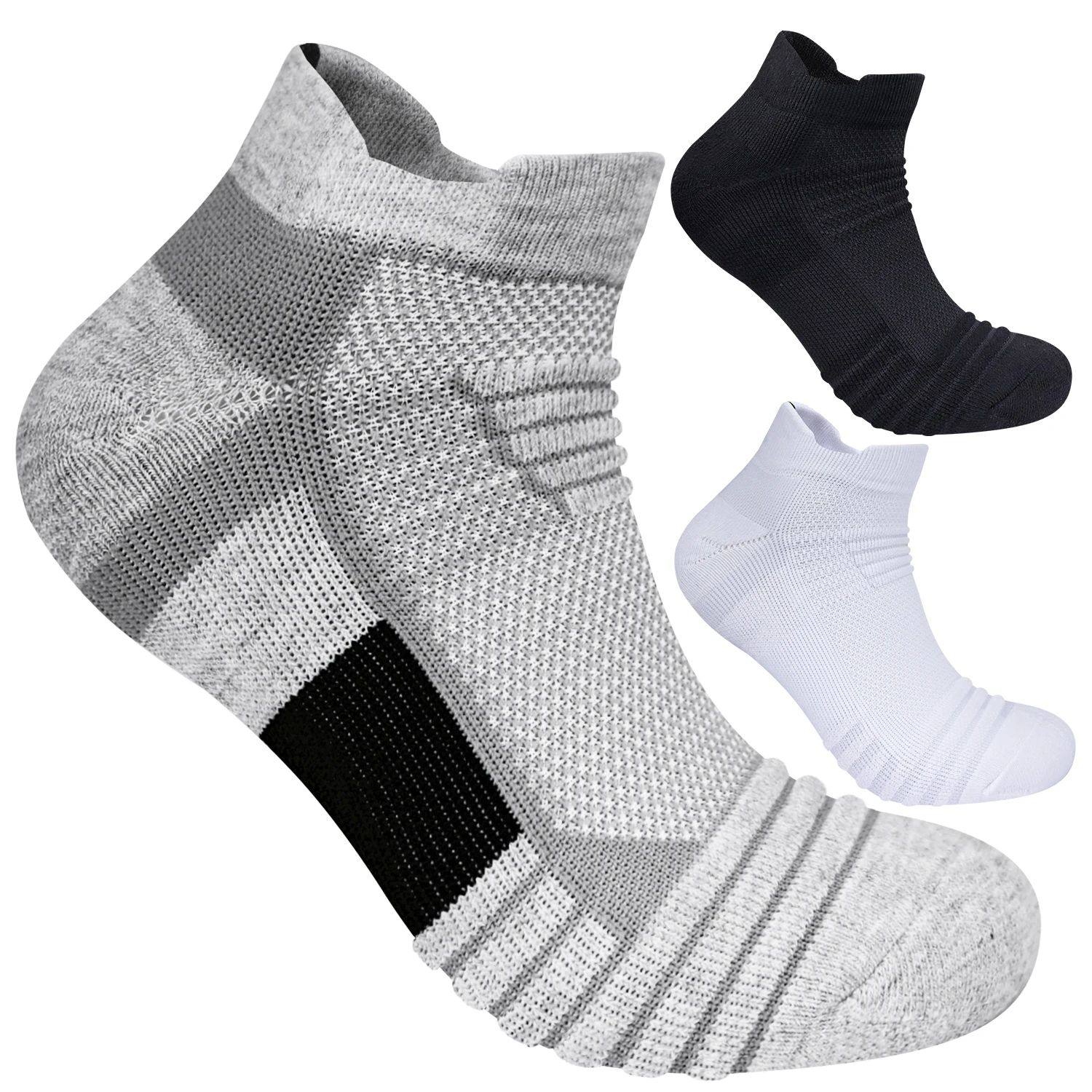 3 Pairs Mesh Sports Terry Socks Cushioned Moisture-managing