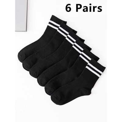 6 Pairs Popular Parallel Bars Socks Men's Business Sports Sw