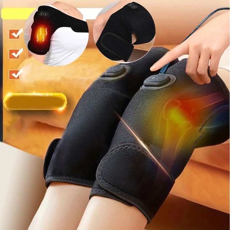 USB Electric Shoulder Brace Heated Knee Massager Vibration M