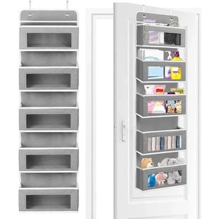 5-Shelf Hanging Storage Organizer - Behind Door, Anti-Tilt,