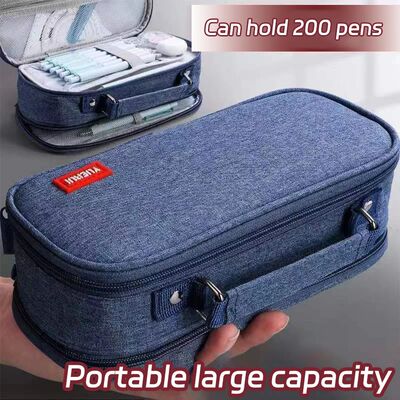 Portable Large Capacity Pencil Case Upper Pen Box Multifunct