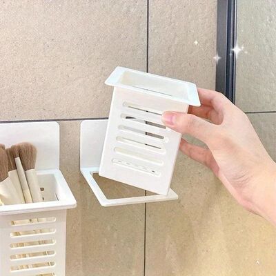Wall Mounted Toothpaste Holder Drain Rack Self-adhesive Toot