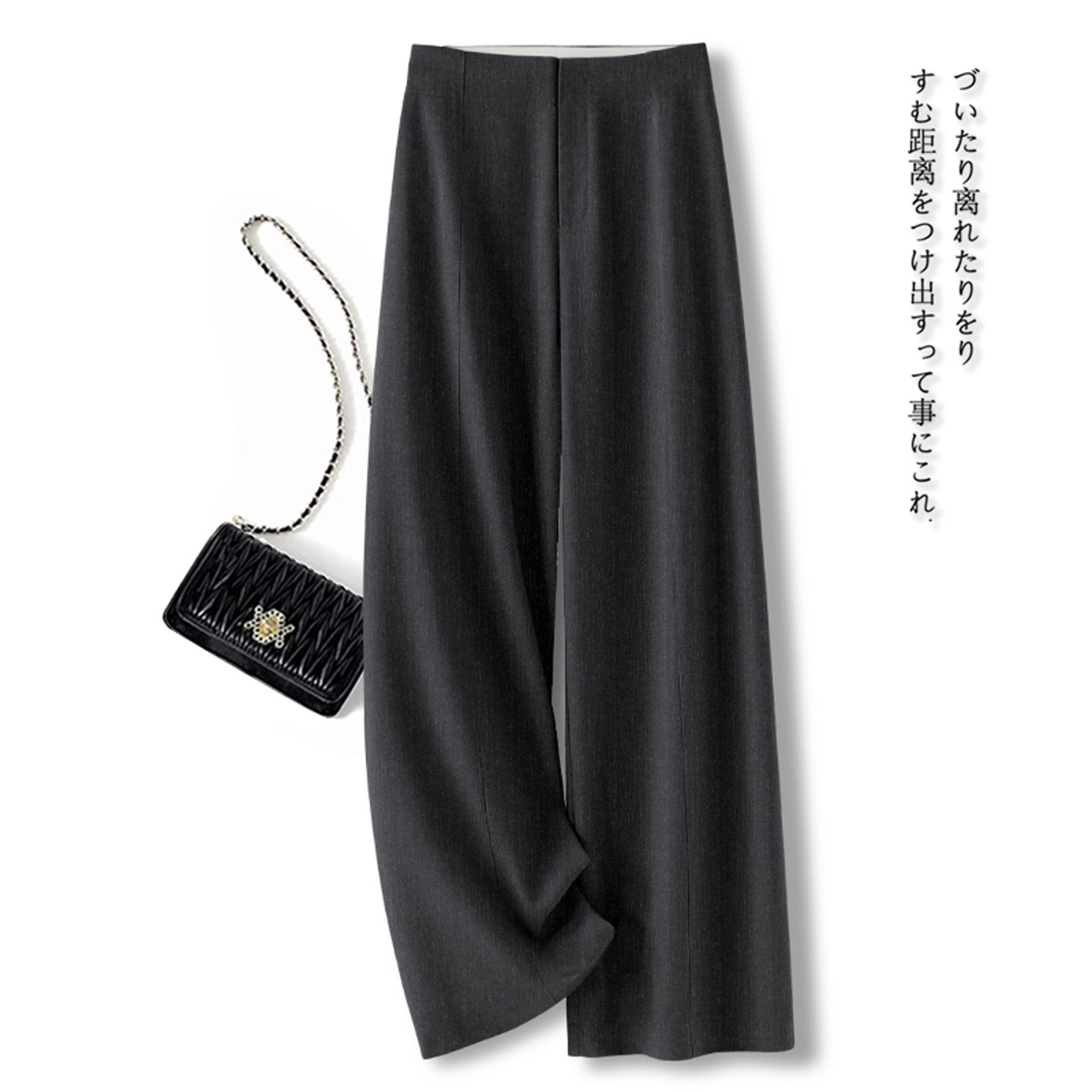 灰色直筒西装裤女春季2026新款宽松气质显瘦垂感休闲高腰阔腿裤子