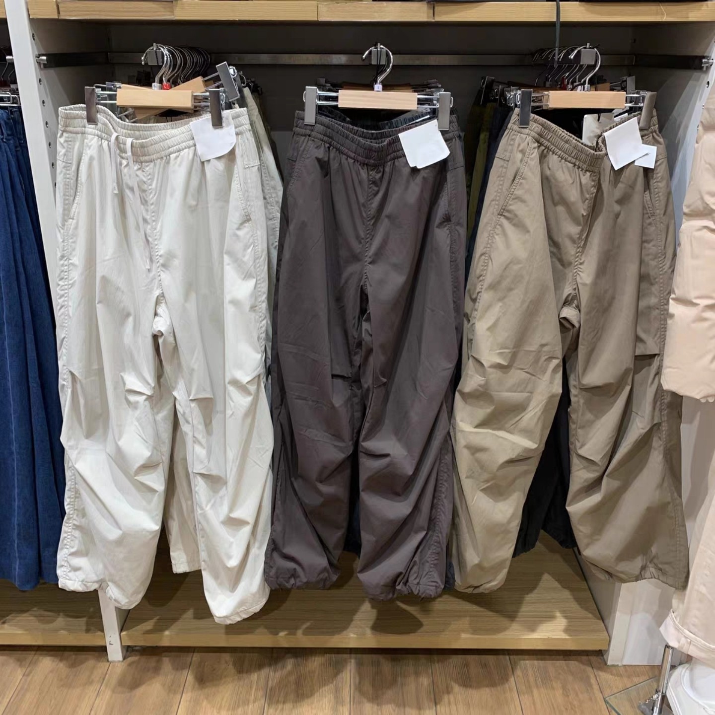 秋冬加绒加厚防风保暖伞兵裤/宽松阔腿直筒长裤工装裤女470732