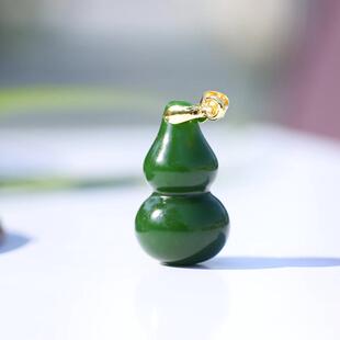 新疆和田玉碧玉葫芦吊坠菠菜绿玉挂件白玉小玉坠福禄玉石坠子男女