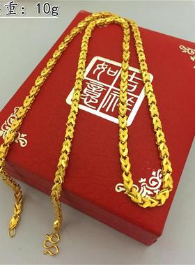 不褪色南非锡金24k镀金实心厚金男女越南沙金欧币金项链结婚首饰