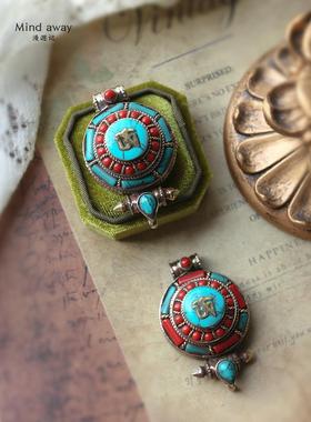 尼泊尔民族藏式项链纯手工铜六字真言嘎乌盒可打开吊坠盒子装东西