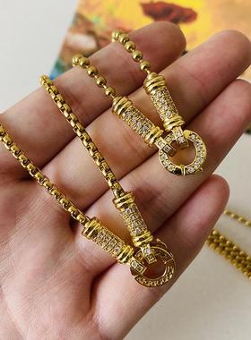 泰国原版佛牌链保色钛钢包金佛牌挂链锁骨链快拆扣百搭吊坠绳